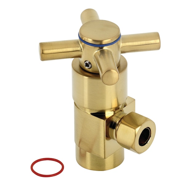 1/2" IPSx3/8" O.D. Anti-Sz Qrtr Turn Ceramic Cartrdge Angle Stop, Brass